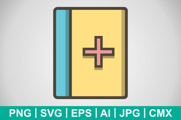 A Medical Book Icon for Practical Embroidery Projects