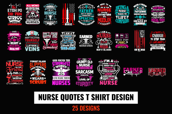 Nurse Quotes Bundle for Embroidered Gifts & Apparel